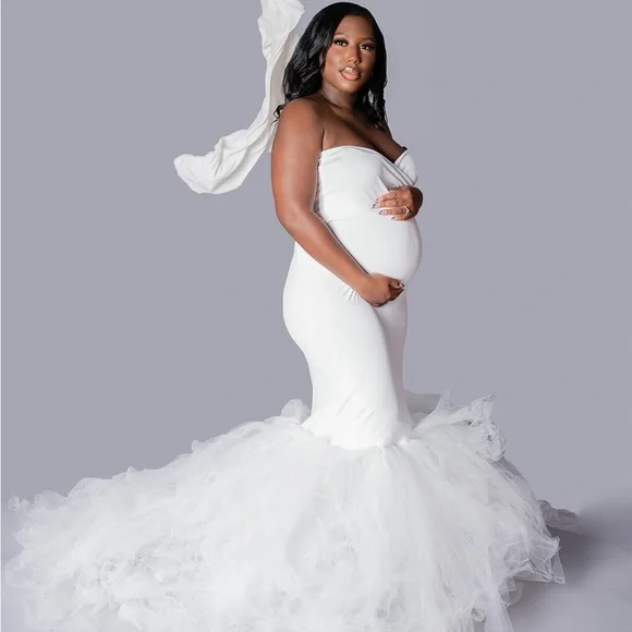 Dresses | Maternity Tulle Mermaidfitted Strapless Sweetheart Gown | Poshmark